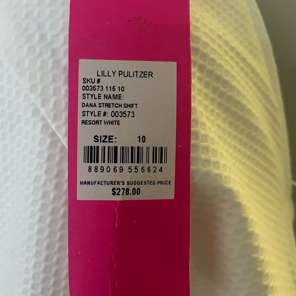 Lily Pulitzer Dana Shift Dress. Elegant White Dress with Gold Accents - Picture 6 of 6